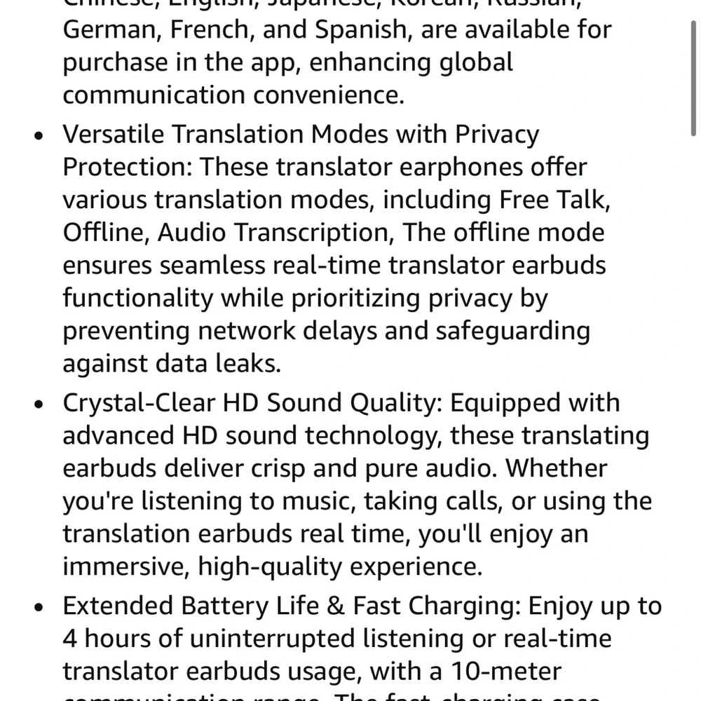 Language translation earbuds